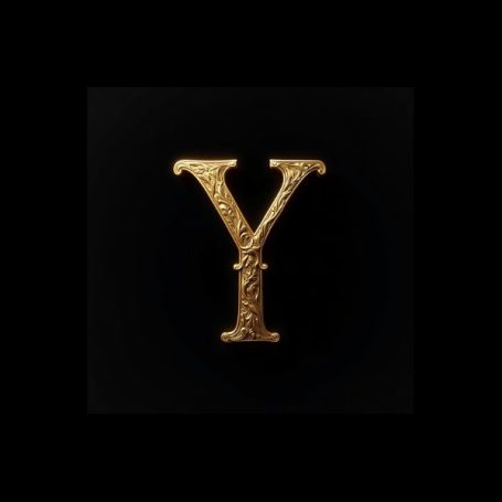 Black notebook cover with a fancy gold capital letter Y