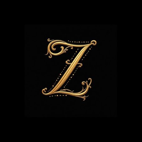 Black notebook cover with a fancy gold capital letter Z